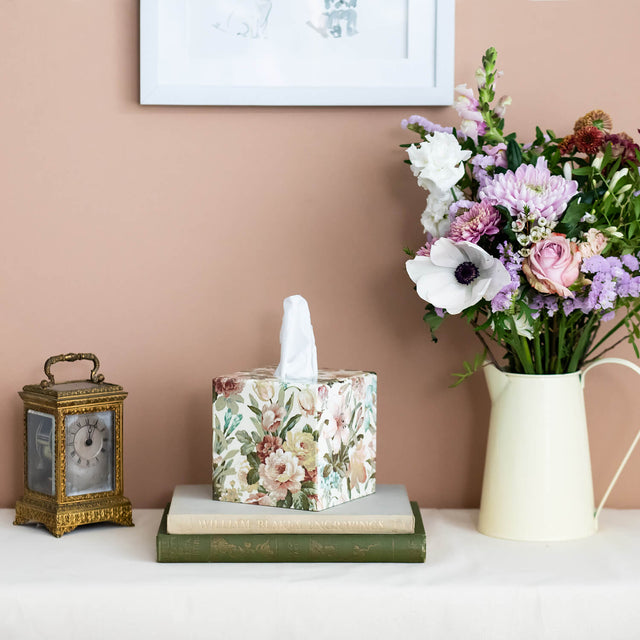 Tissue box cover floral