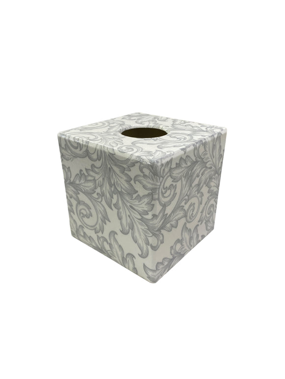 Silver Baroque Tissue Box Cover