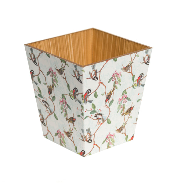 Birdsong Waste Paper Bin - Handmade