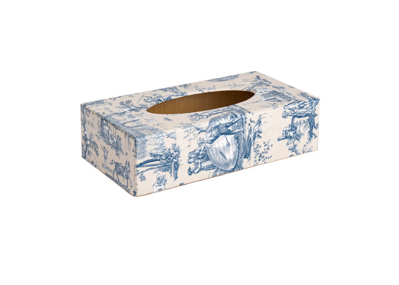 Blue Toile woodenTissue Box Cover