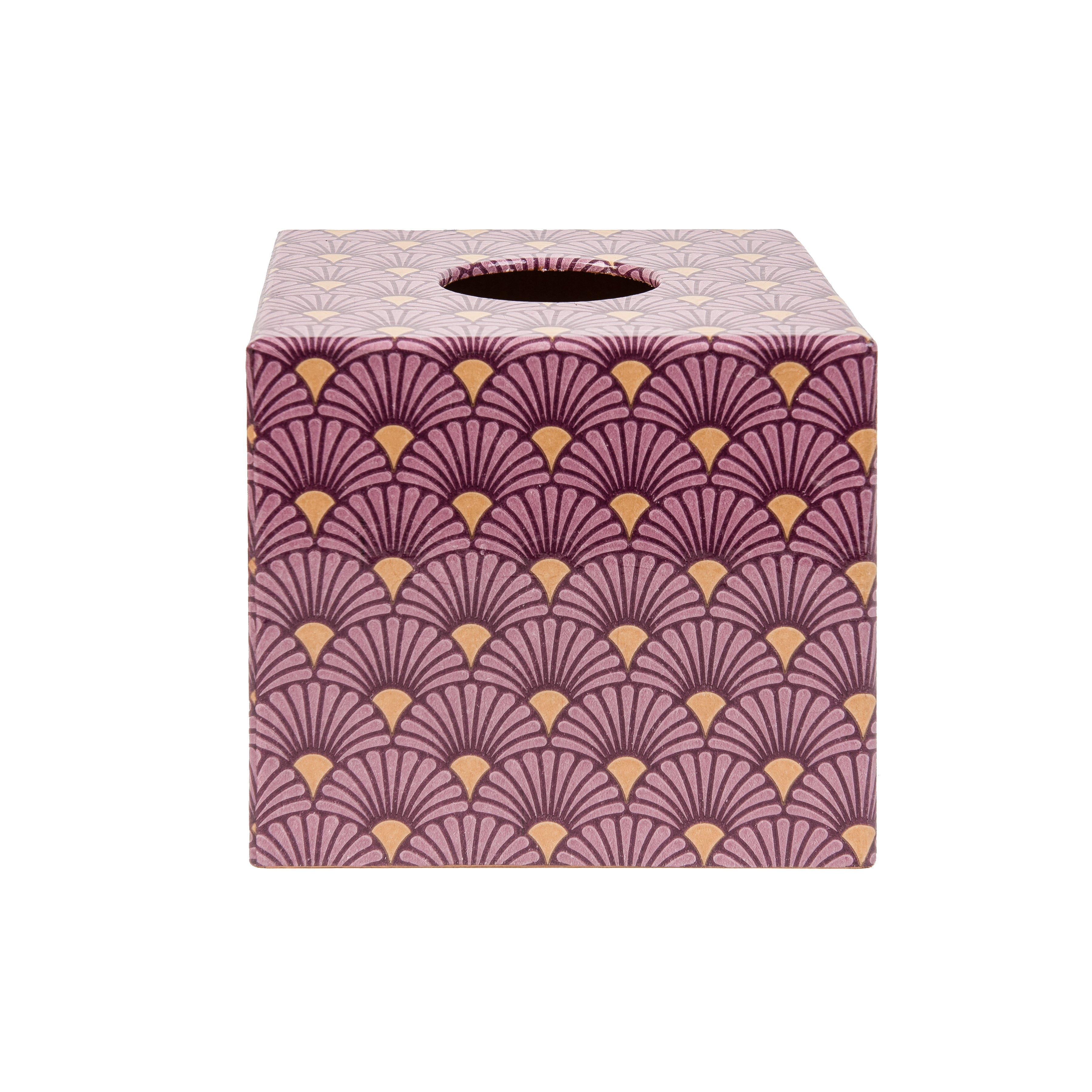 Art Deco Berry and Gold wooden Tissue Box Cover