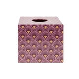 Art Deco Berry and Gold wooden Tissue Box Cover