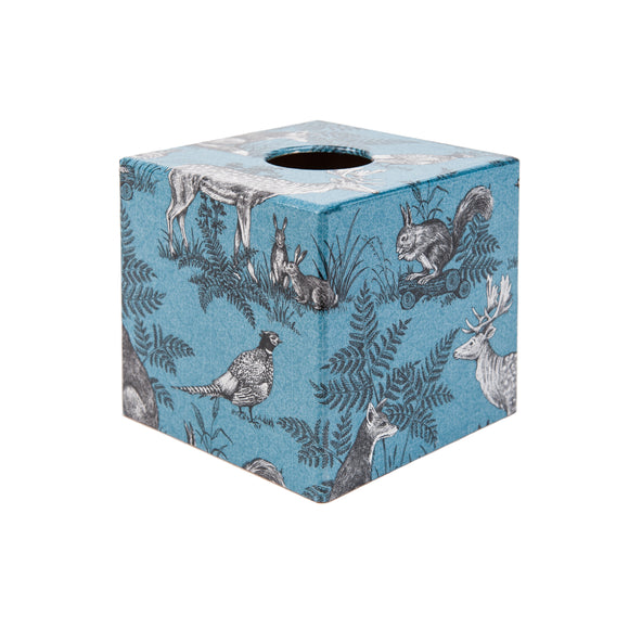 Blue Animals wooden Tissue Box Cover