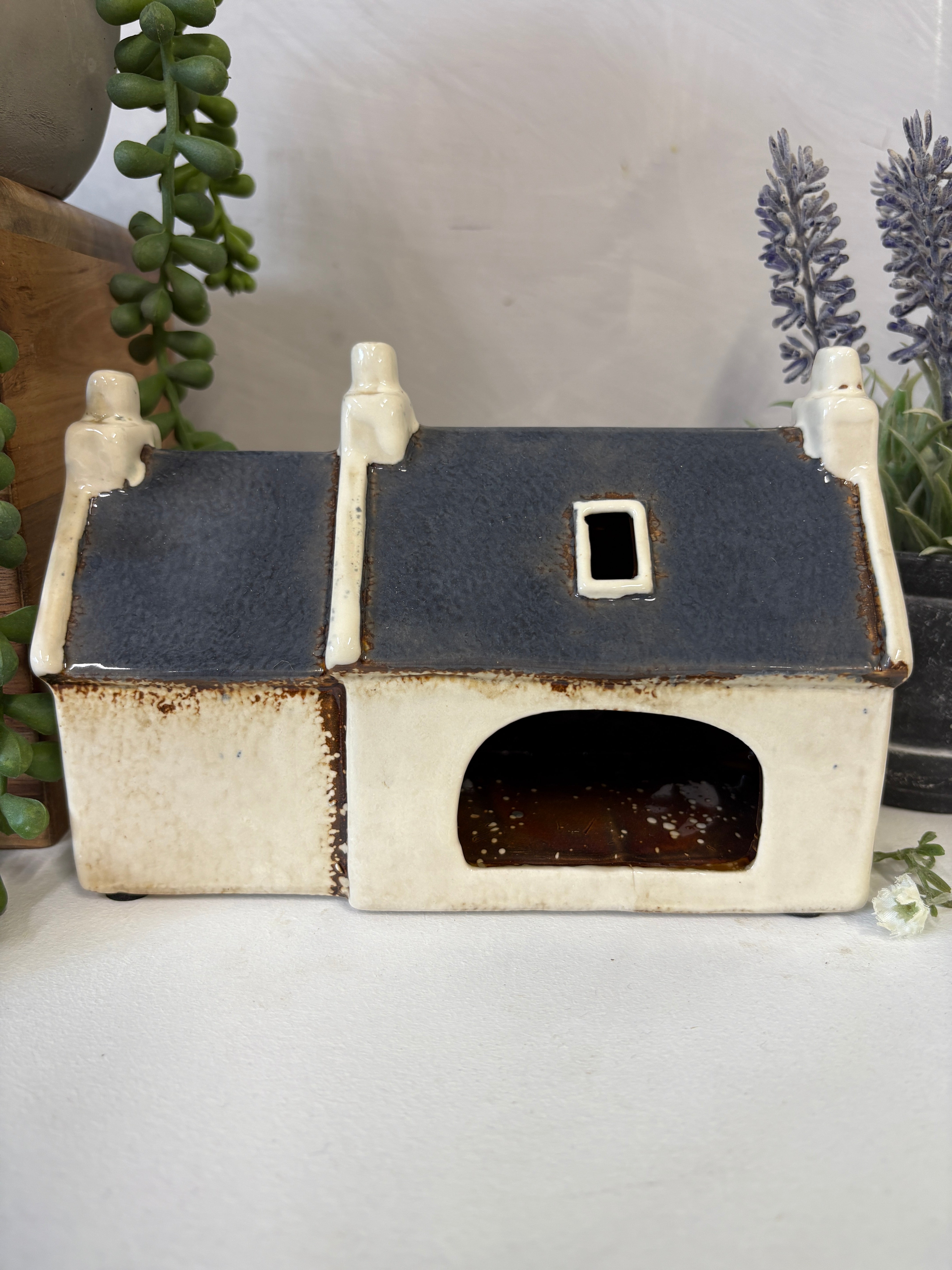Village Pottery Highland Cow Croft House