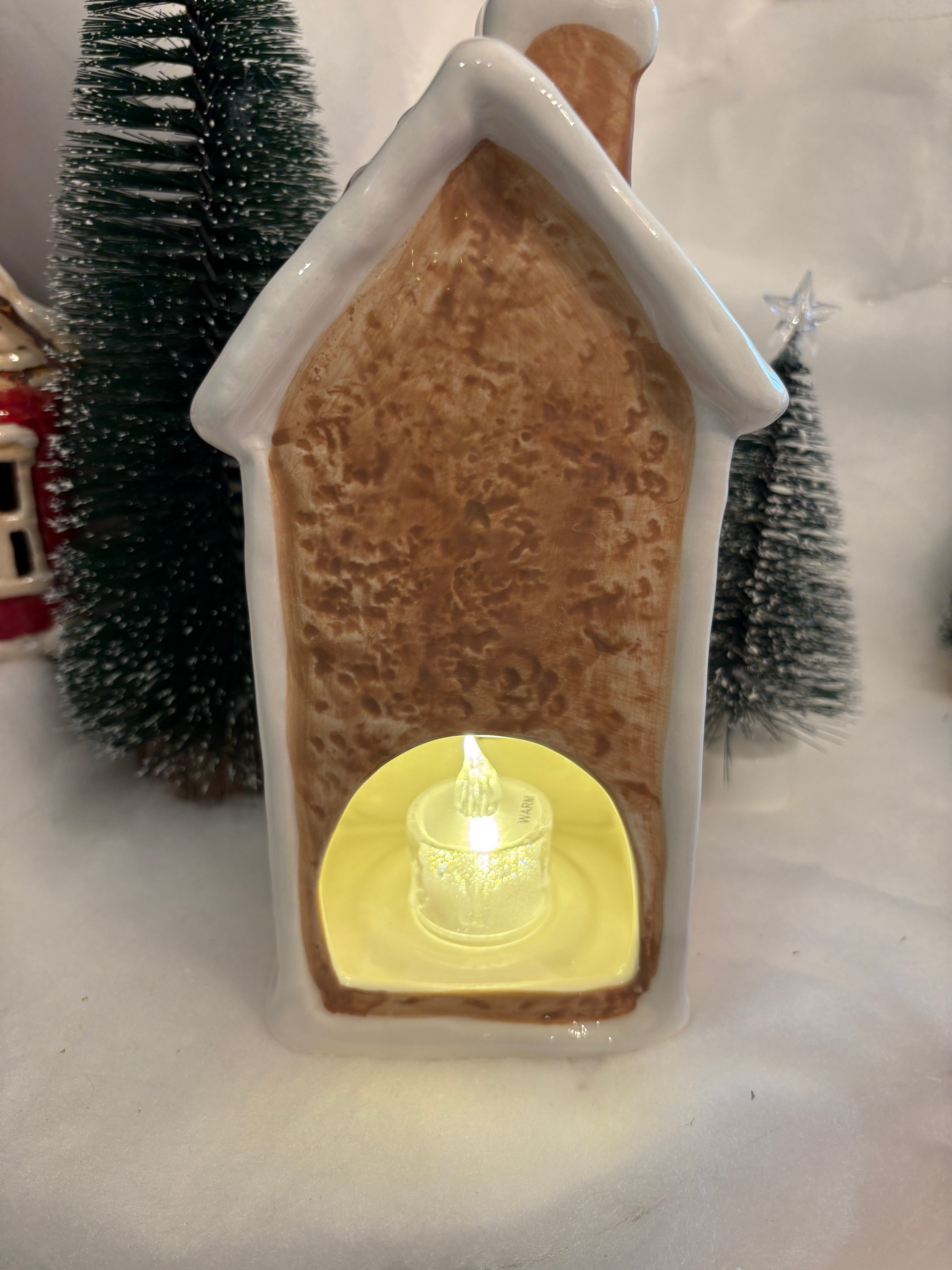 Tall Gingerbread House Tea Light