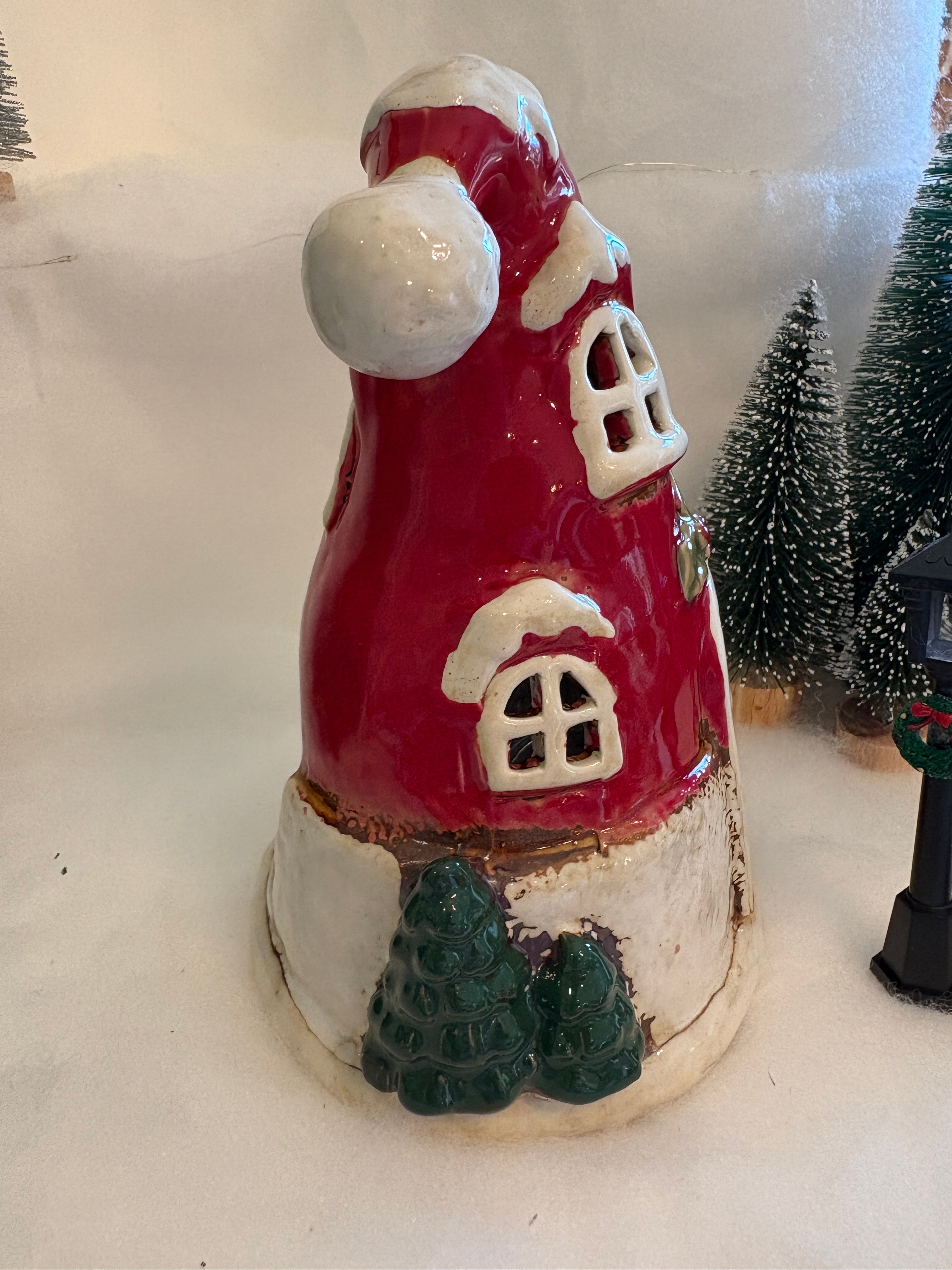 Village Pottery Santa Hat House