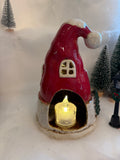 Village Pottery Santa Hat House