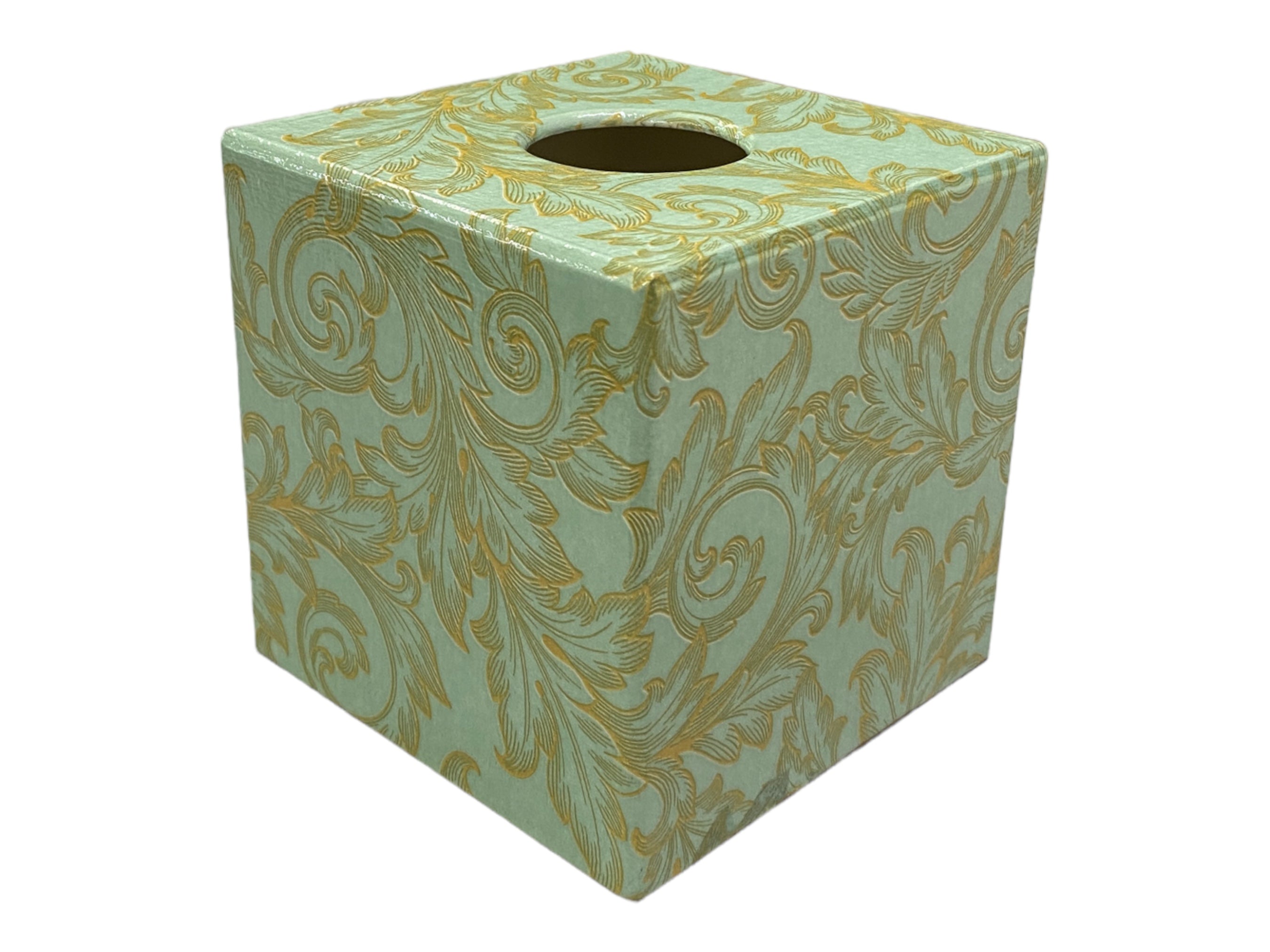Green Baroque Tissue Box Cover