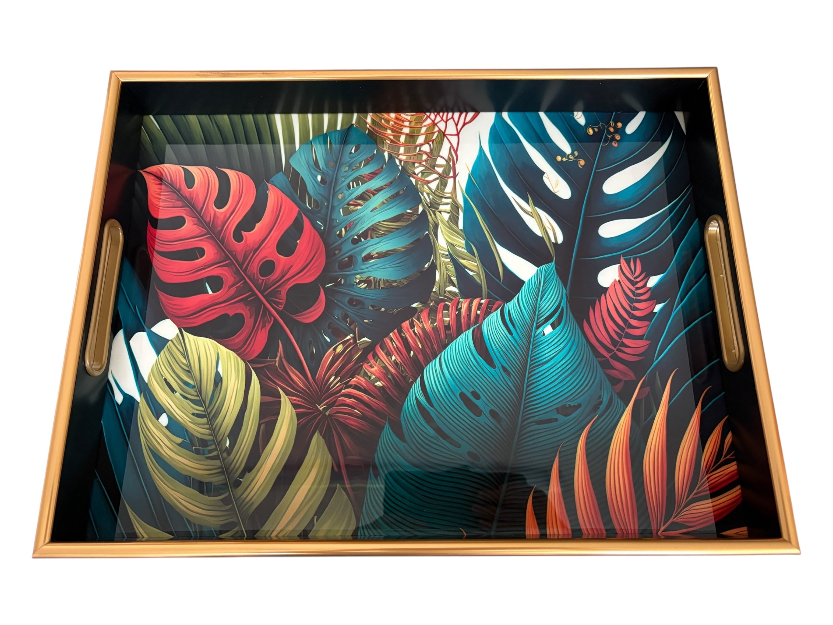 Serving Tray Exotic Leaves