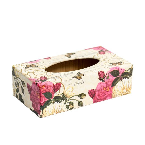 Paris Rose Rectangular Tissue Box Cover
