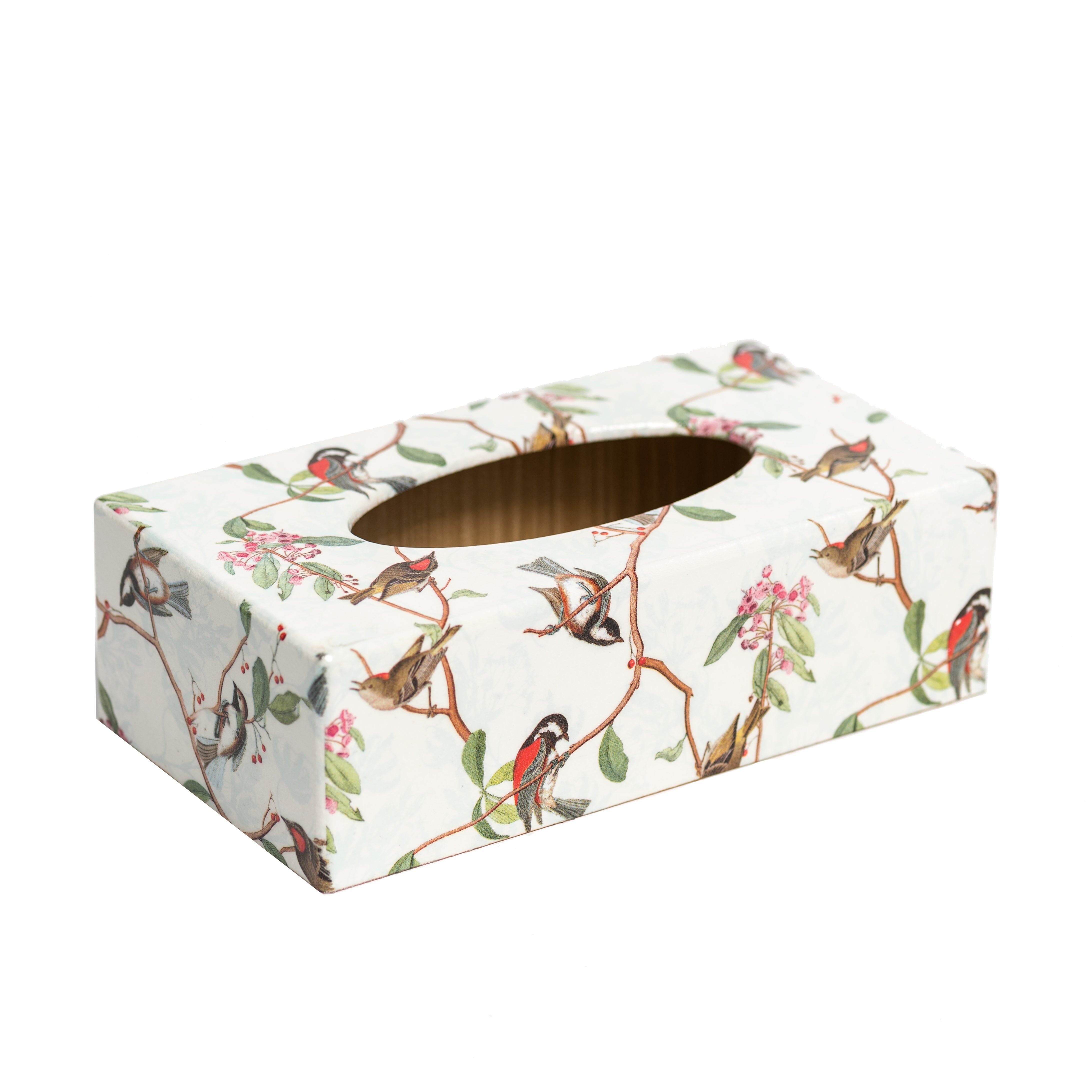 Birdsong Rectangular Tissue Box Cover - Handmade