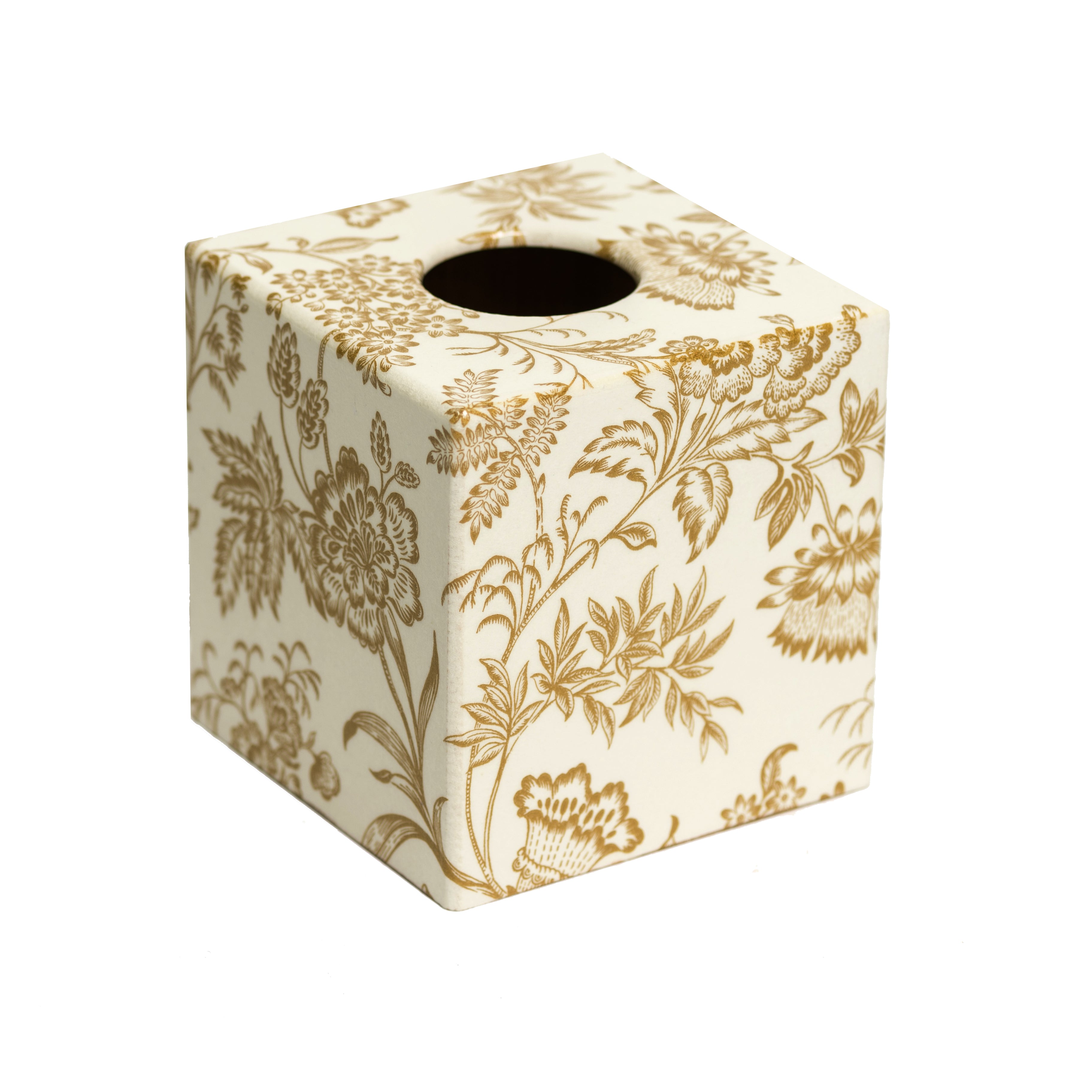 gold foliage tissue box cover