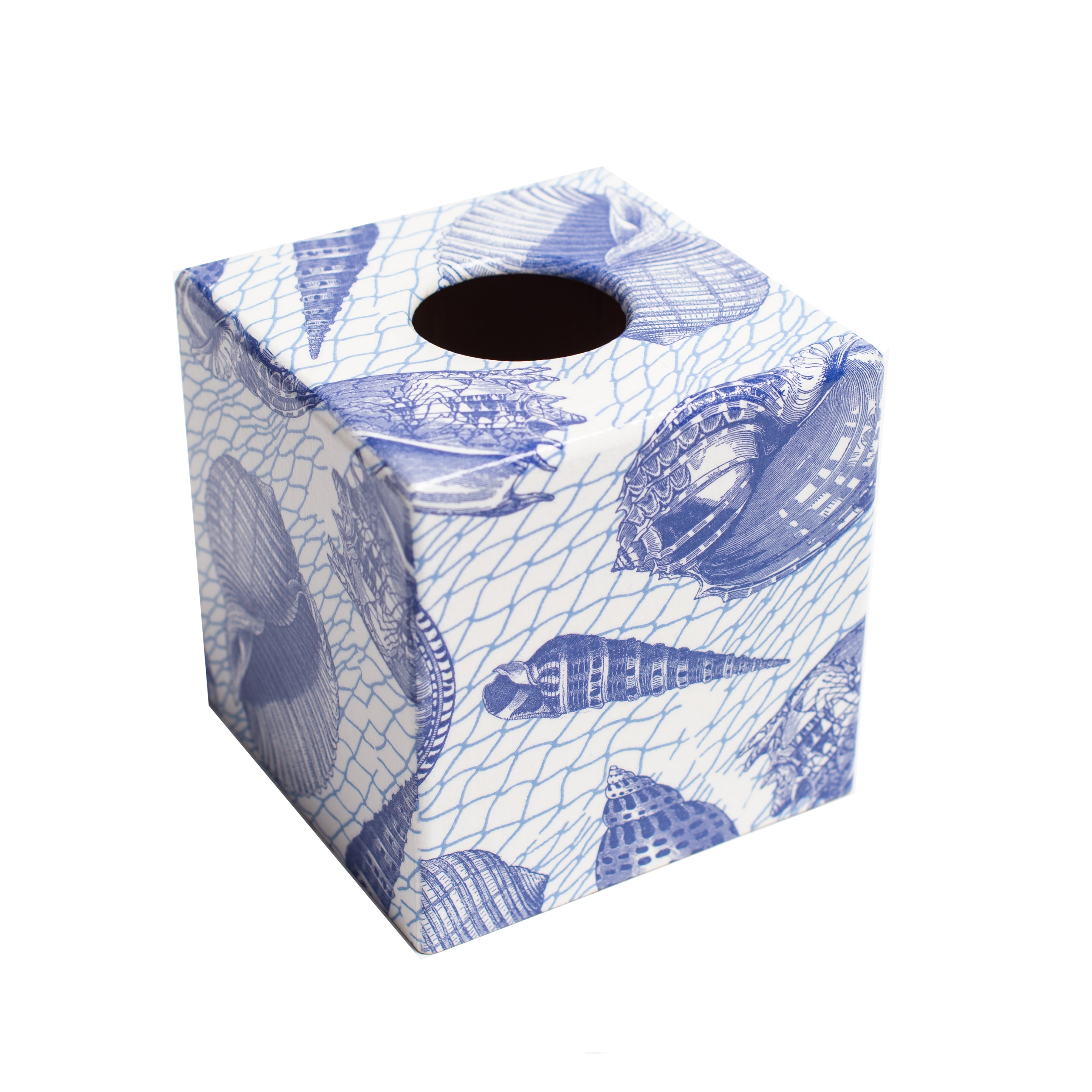 Blue Shells Tissue Box Cover - Handmade