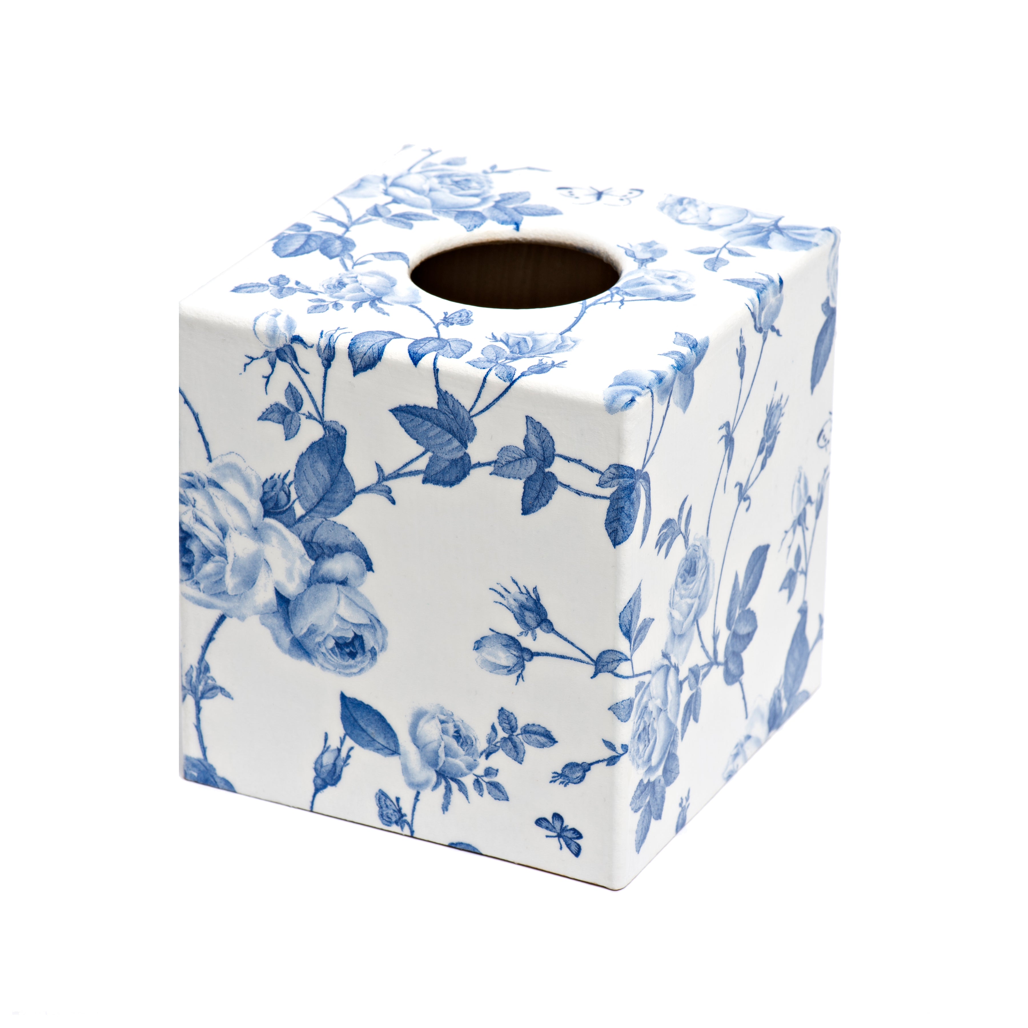 Blue Flower Tissue Box Cover - Handmade
