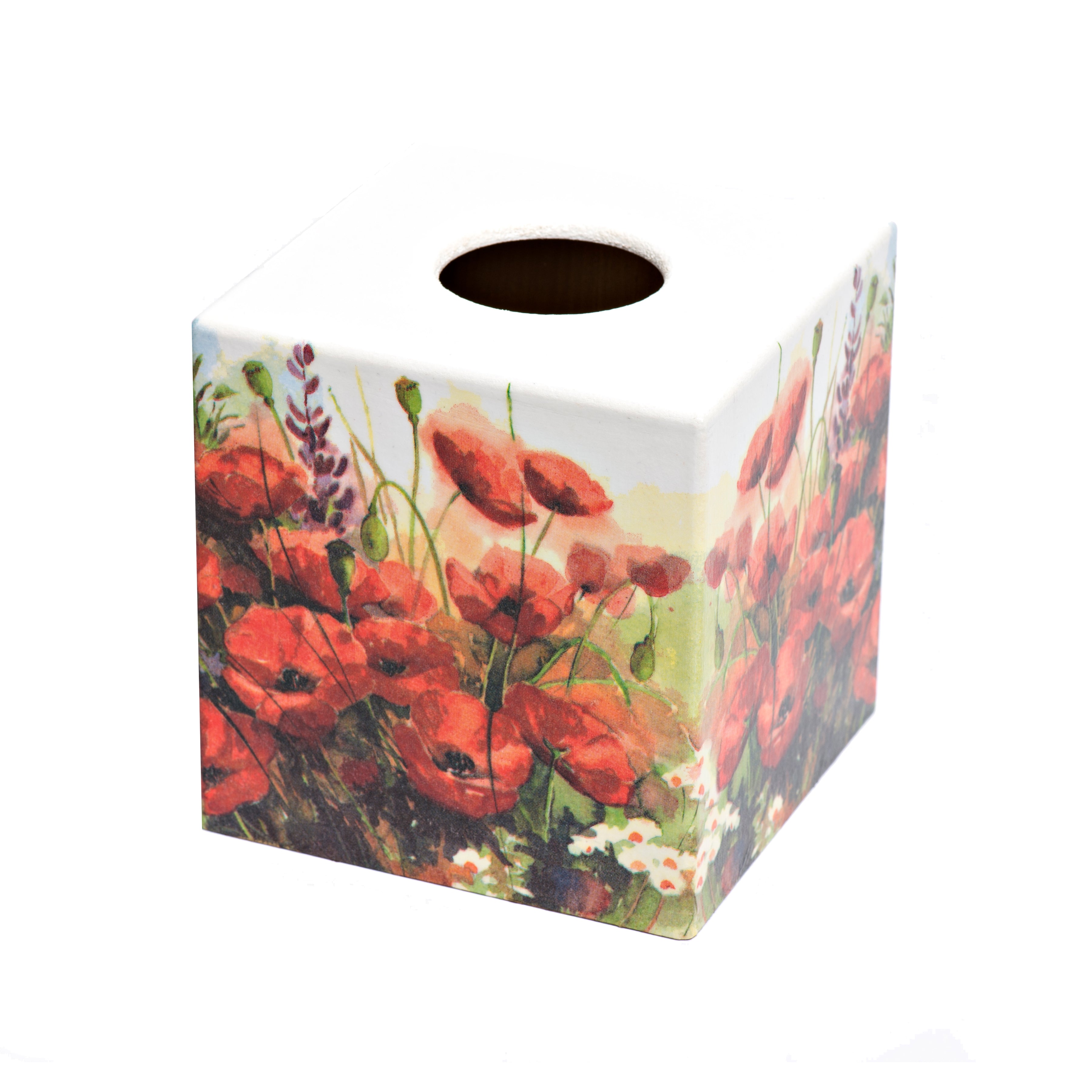 Poppy Fields Tissue Box Cover - Handmade