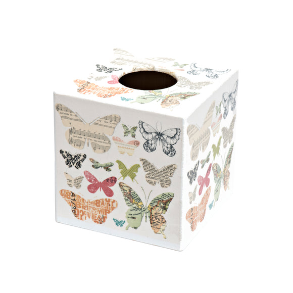 Butterfly House Tissue Box Cover - Handmade