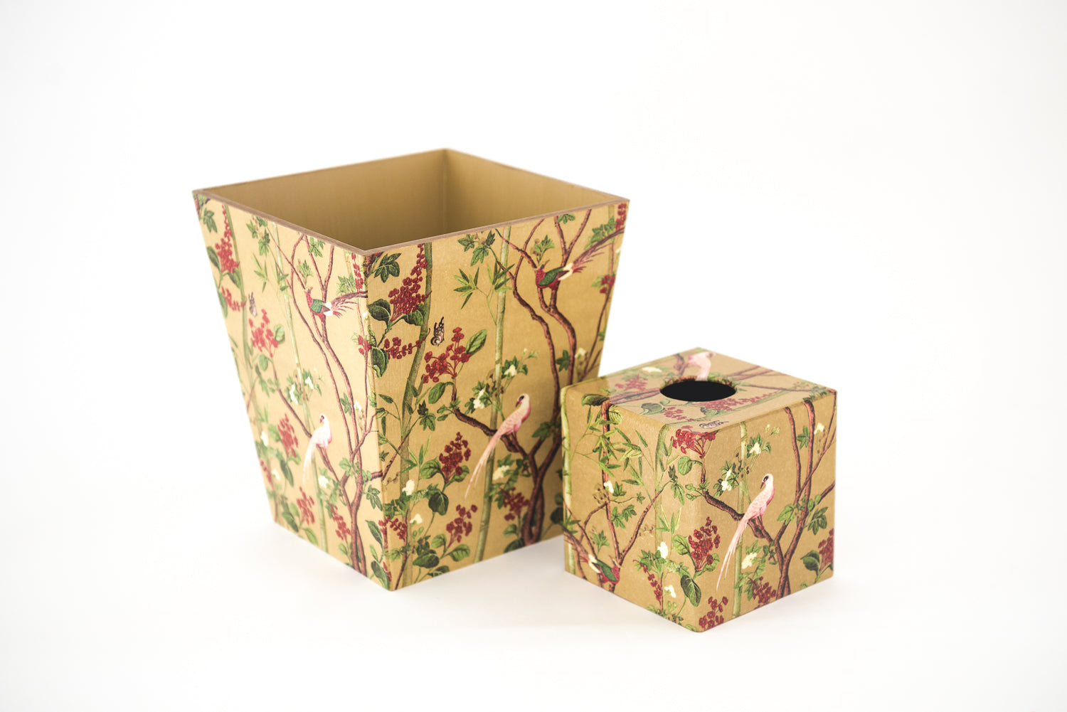 Tissue Box Cover & Waste Paper Bin Chatsworth Gold