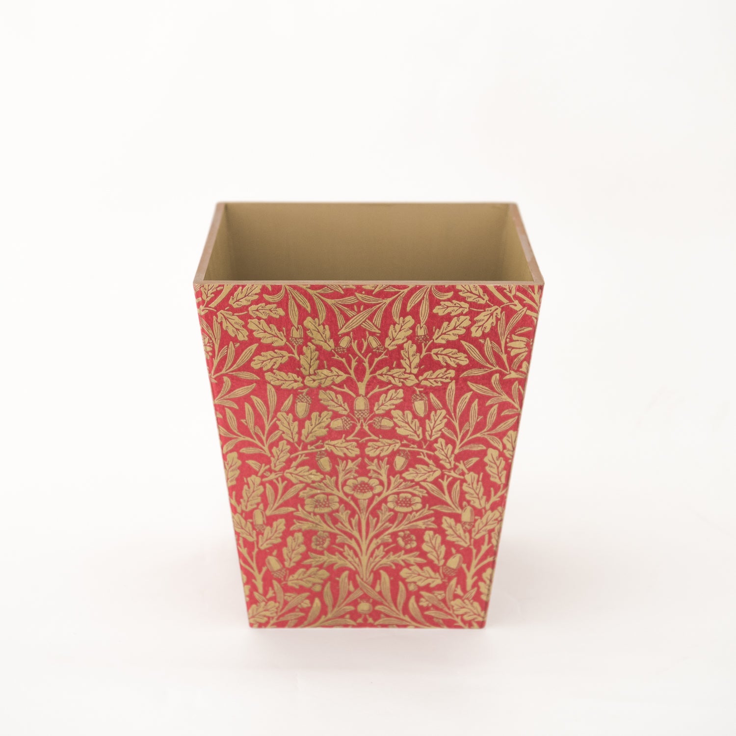 Tissue Box Cover wooden Red & Gold Acorn