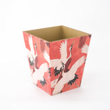 Tissue Box Cover & Waste Paper Bin Red Crane