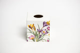 Crocus Flower Tissue Box Cover wooden cube