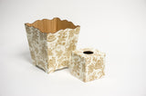 Gold Foliage Tissue Box Cover - Handmade