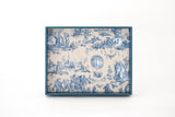 Wooden Serving Tray Blue Toile
