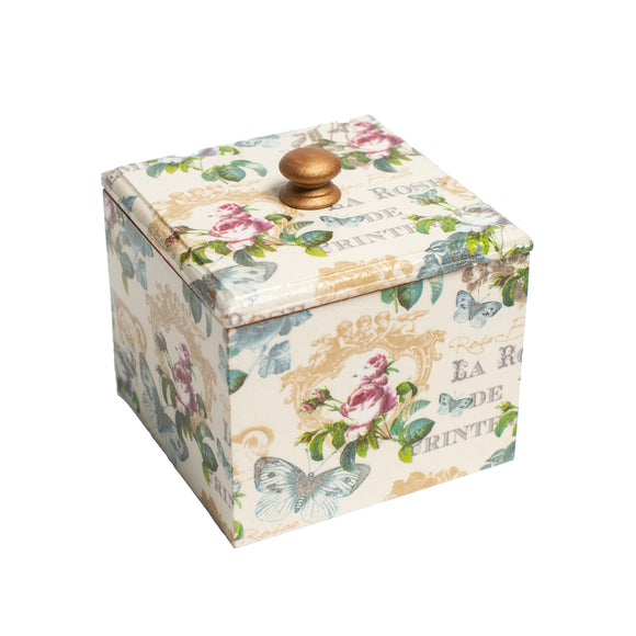 Vintage Rose wooden Trinket Box