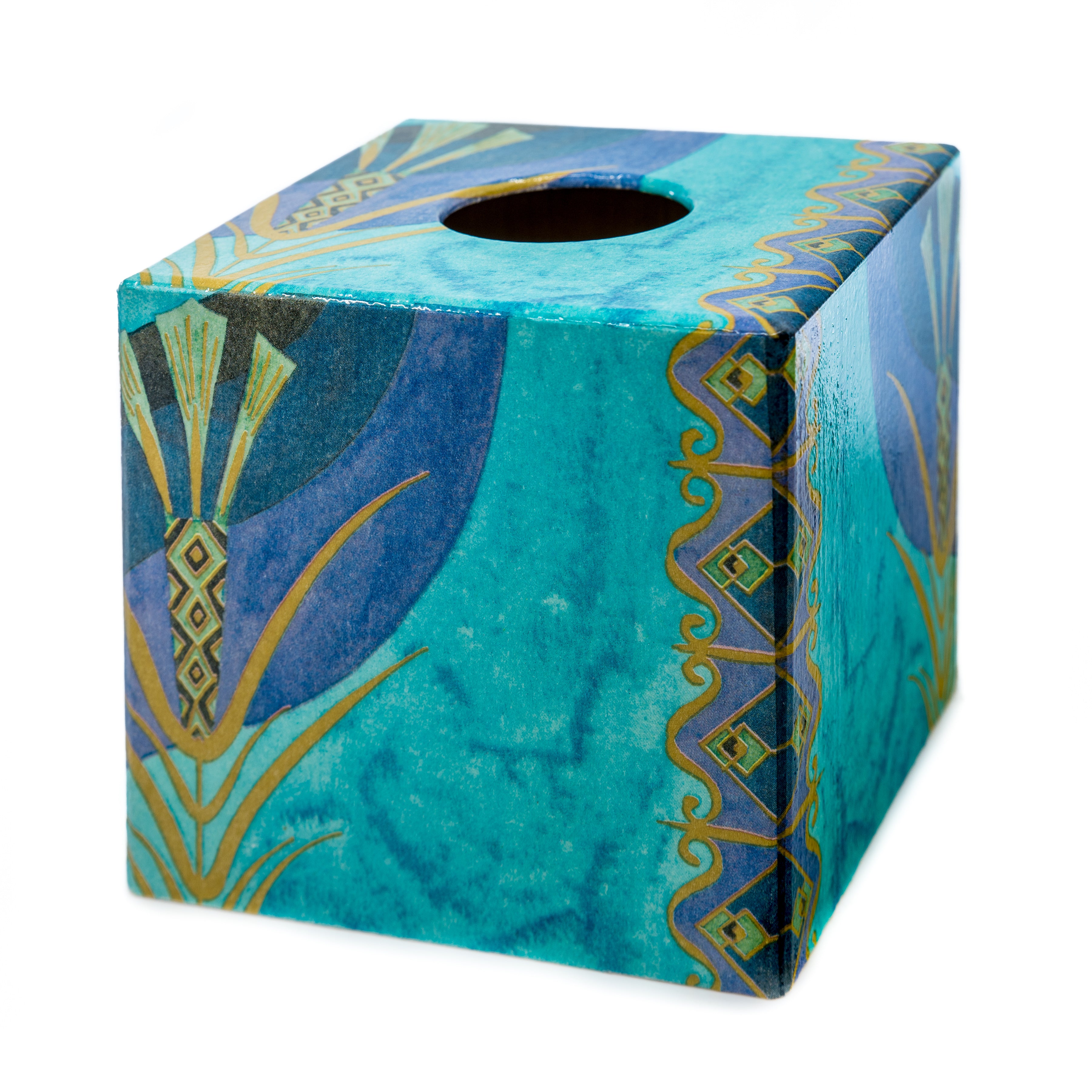 Turquoise Egypt Tissue box cover
