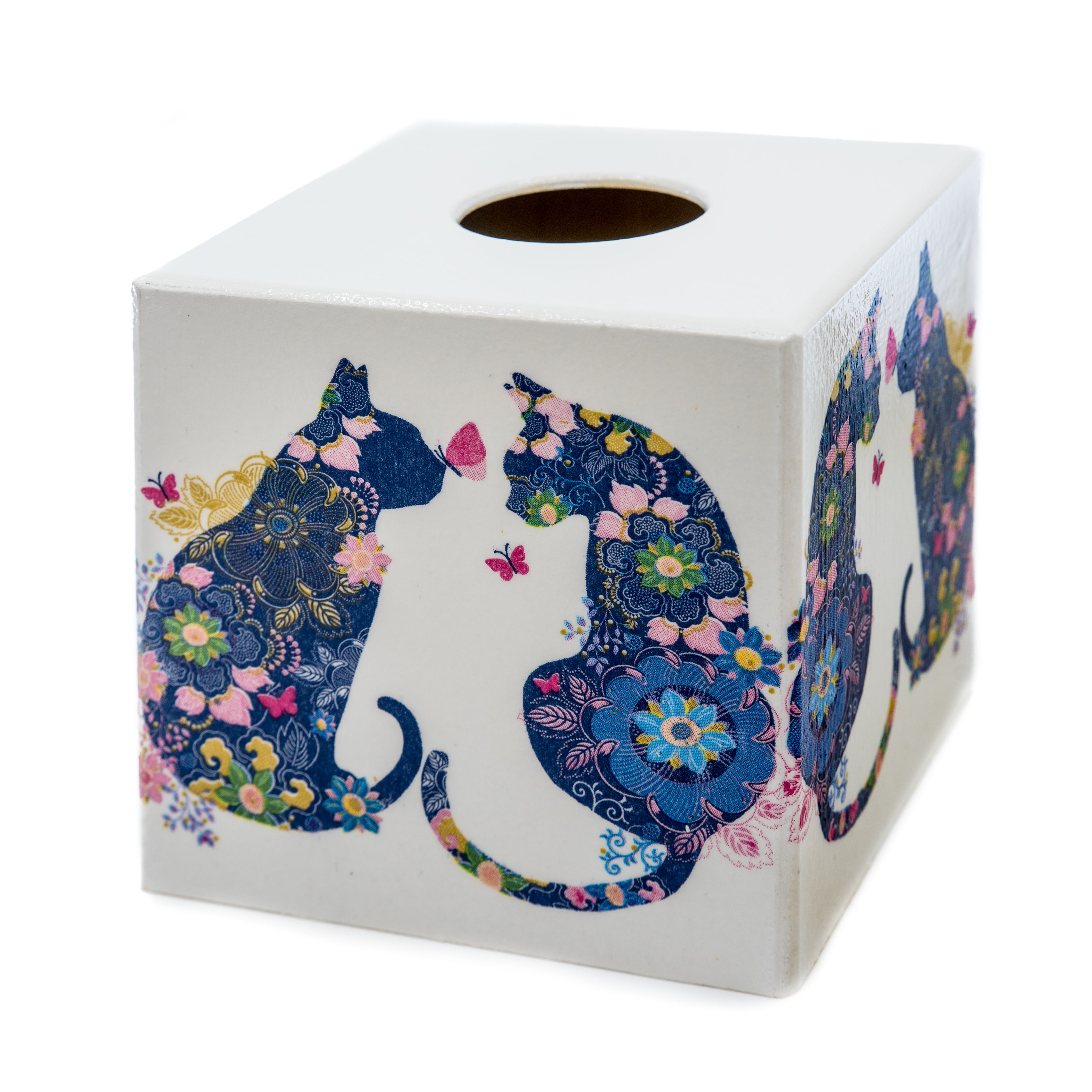 Blue Cat Tissue box cover