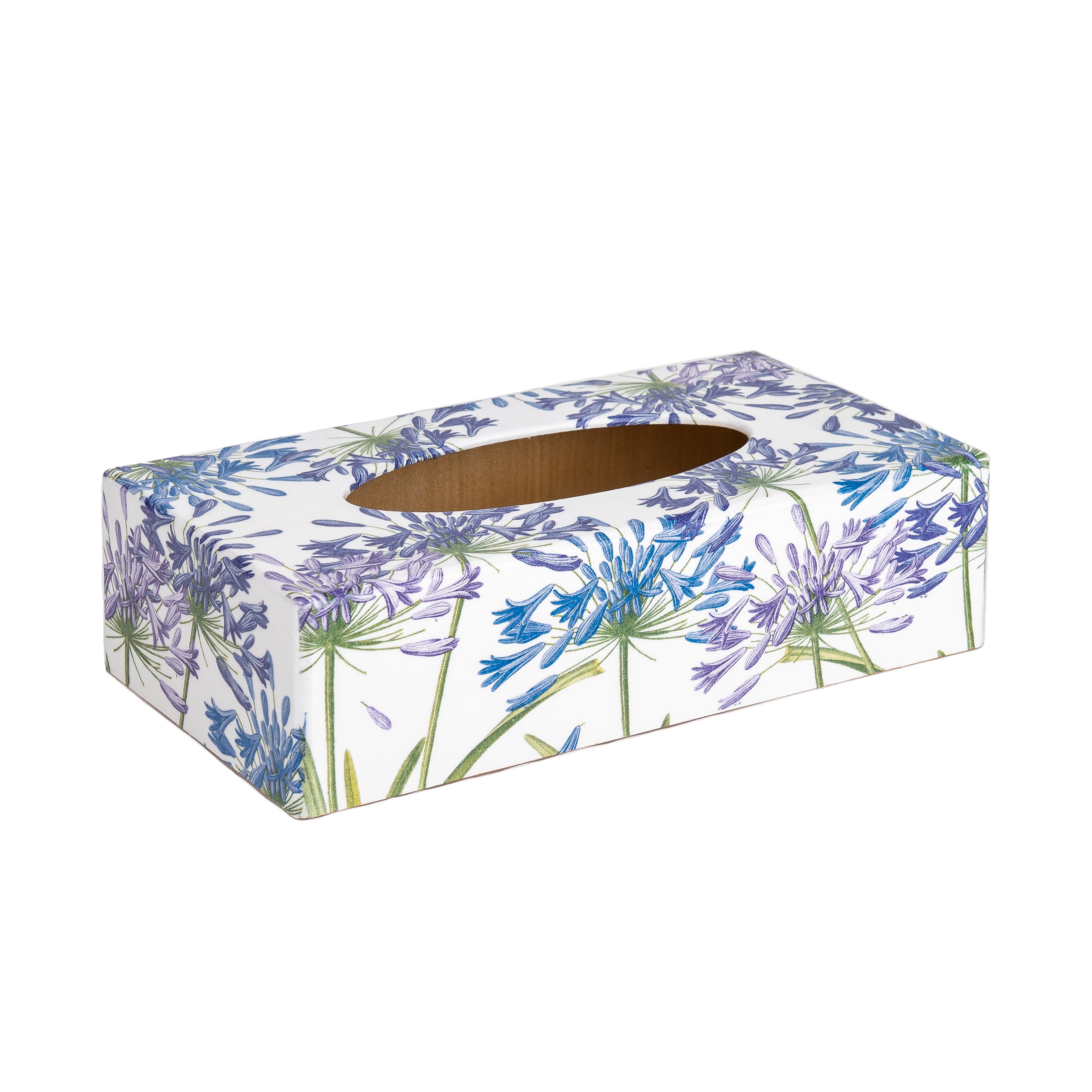 Agapanthus Rectangular wooden tissue box cover