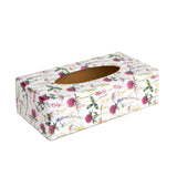 Pink Clover wooden rectangular tissue box cover