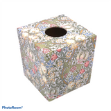 Tissue Box Wooden Cover William Morris Golden Lily