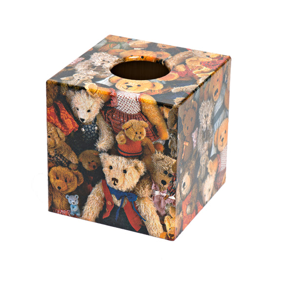 Teddy Bear Design Tissue Box Cover - Handmade