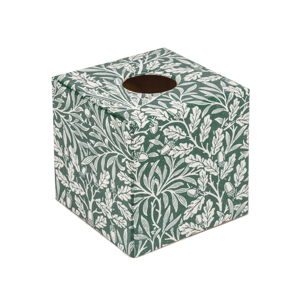 Green Acorn Tissue Box Cover - Handmade | Crackpots