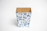 Blue Flower Waste Paper Bin - Handmade