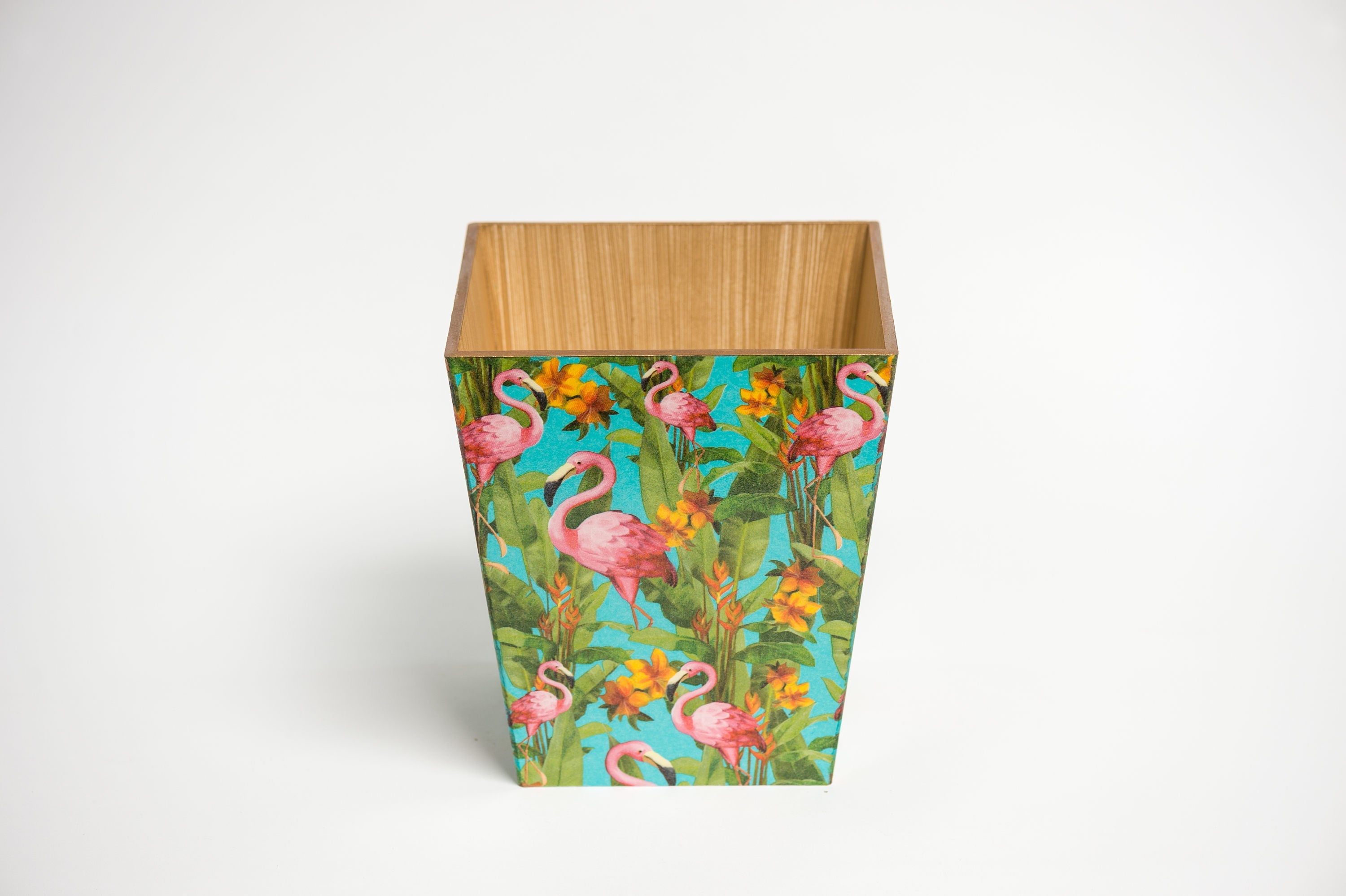 Flamingo Waste Paper Bin - Handmade