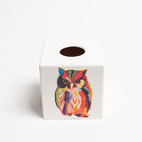 Rainbow Owl Tissue Box Cover - Handmade