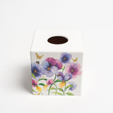 Pansy Flower Tissue Box Cover - Handmade