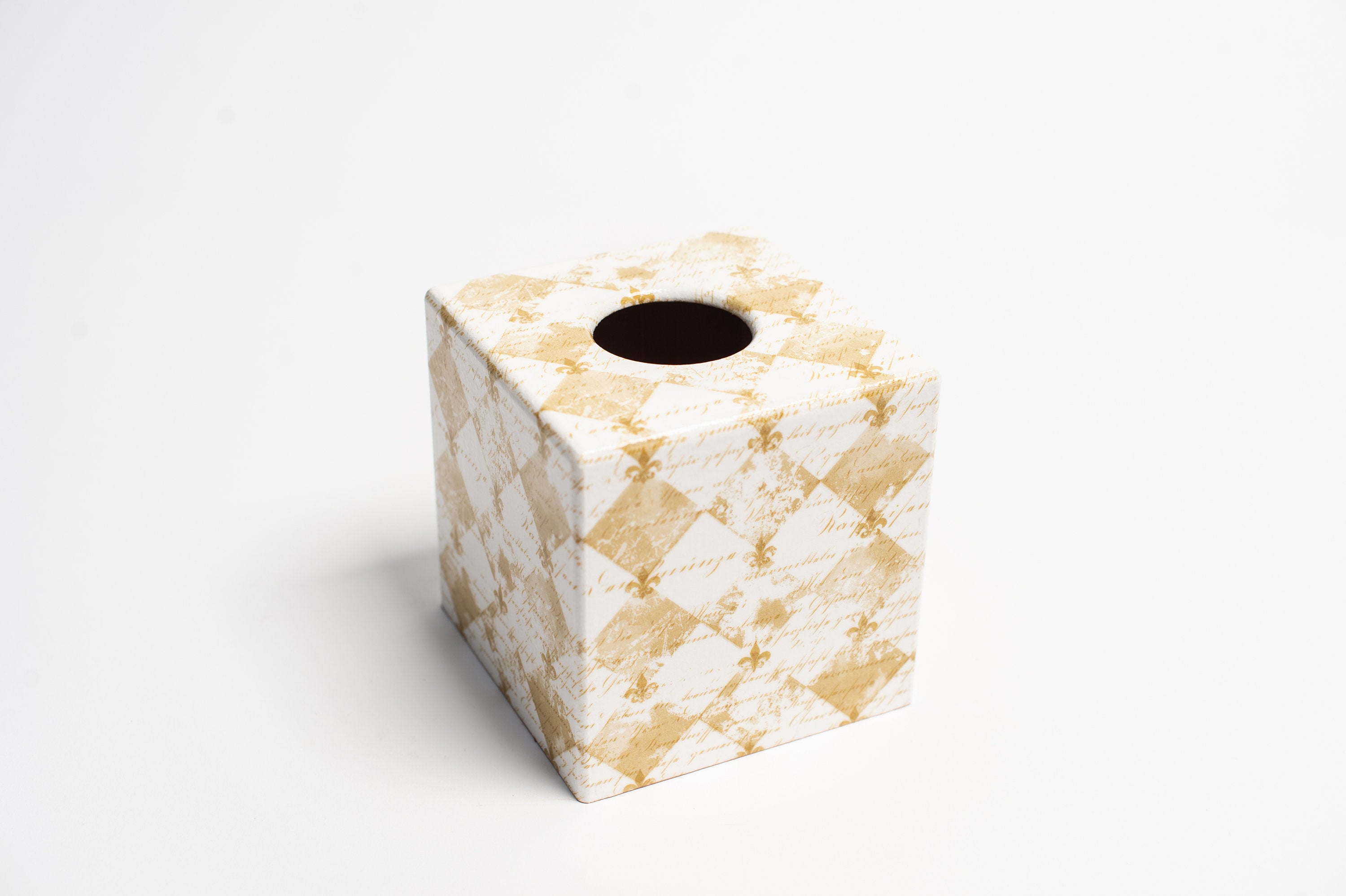 Fleur De Lyes Tissue Box Cover & Waste Paper Bin Set