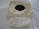 Cream Shell Tissue Box Cover - Handmade