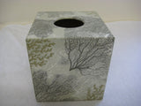 Silver Coral Tissue Box Cover - Handmade