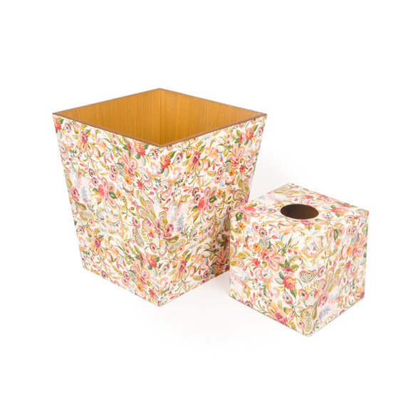 Paisley Tissue Box Cover & Waste Paper Bin Set | Crackpots