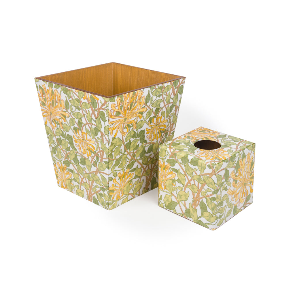 Passion Flower Tissue Box Cover & Waste Paper Bin Set | Crackpots