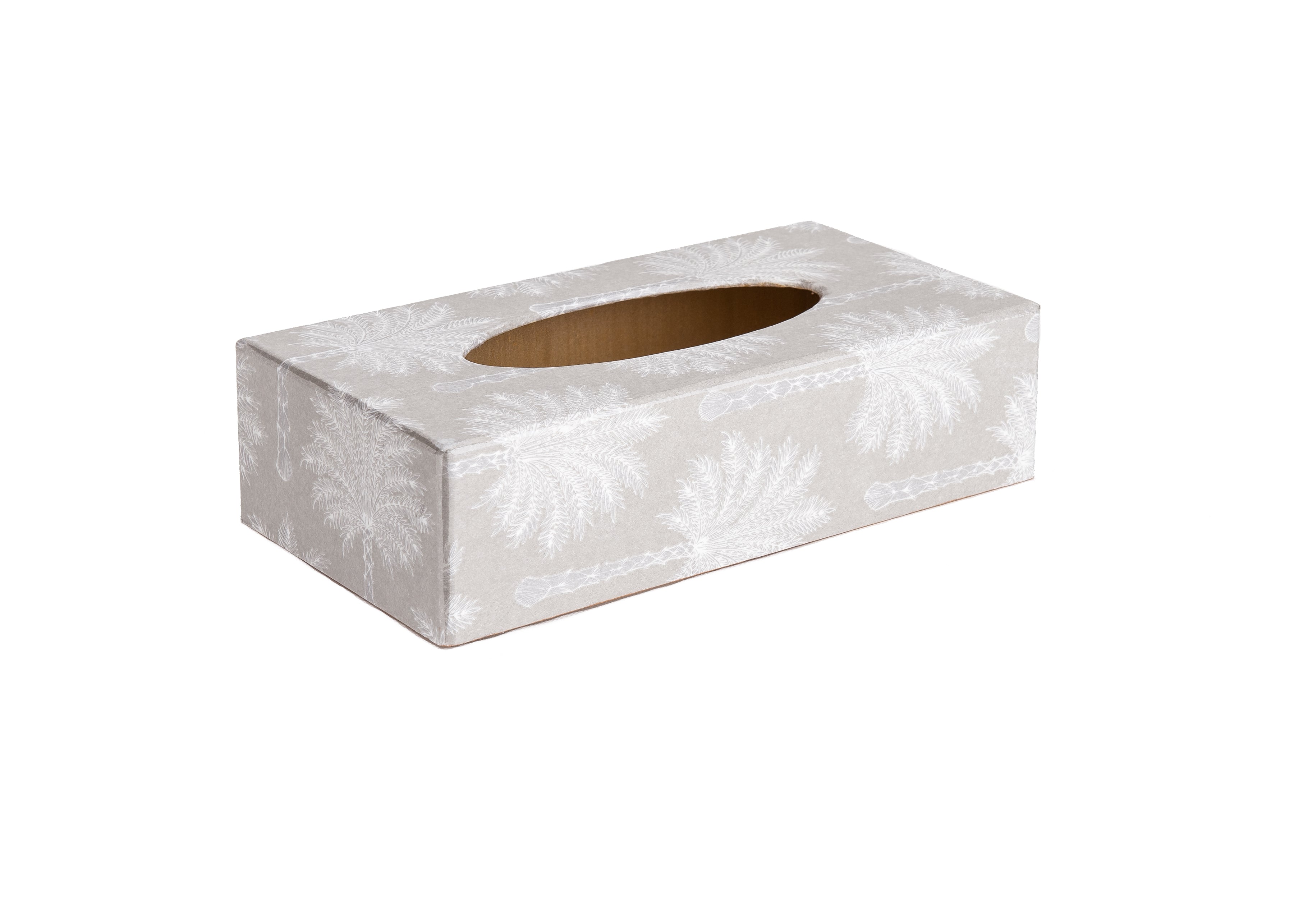 Palm White wooden Tissue Box Cover