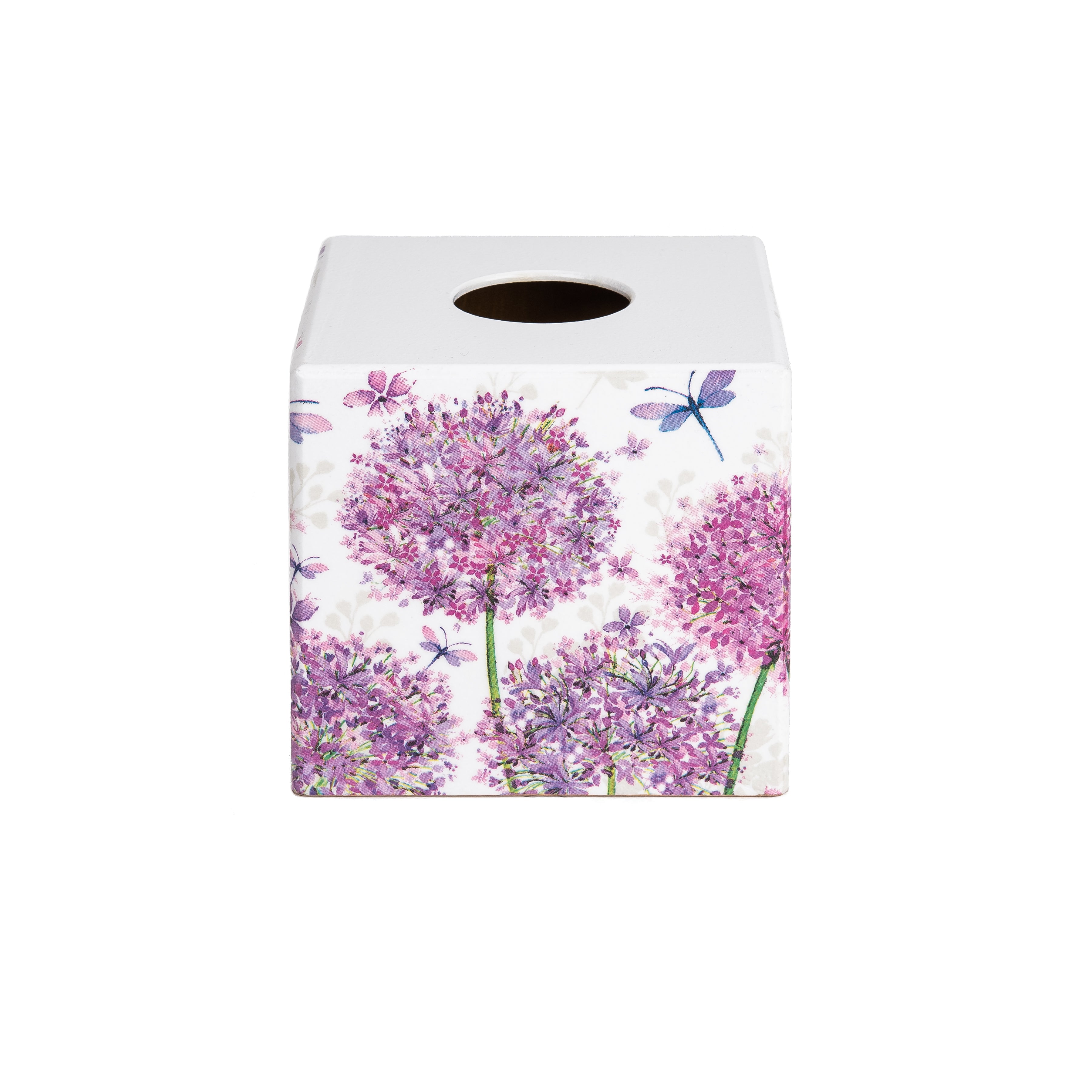 Pink Allium Tissue Box Cover - Handmade