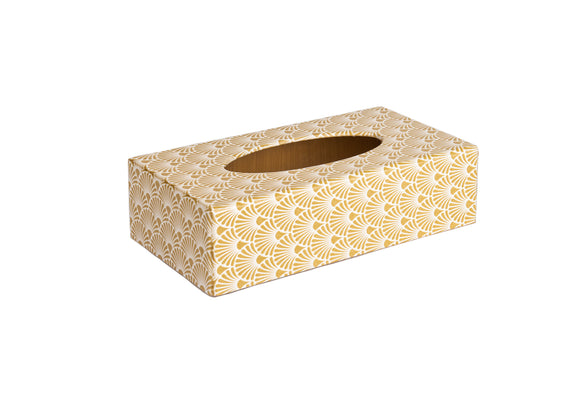 Gold Art Deco wooden Tissue Box Cover