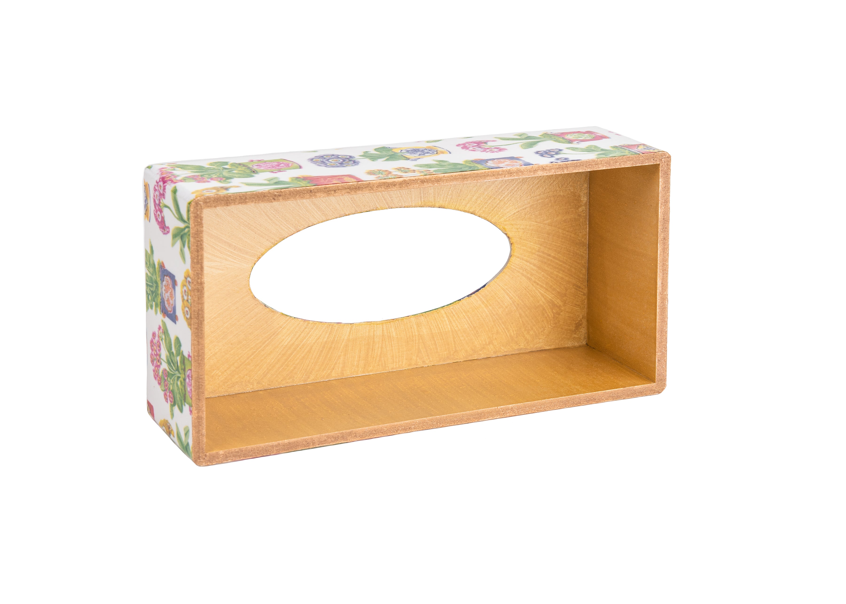 Aqua Trees wooden rectangular tissue box cover