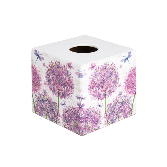 Pink Allium Tissue Box Cover - Handmade