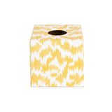 Yellow Ikat wooden Tissue Box Cover