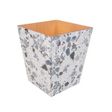 Terrazzo Grey Tissue box cover and waste paper bin set